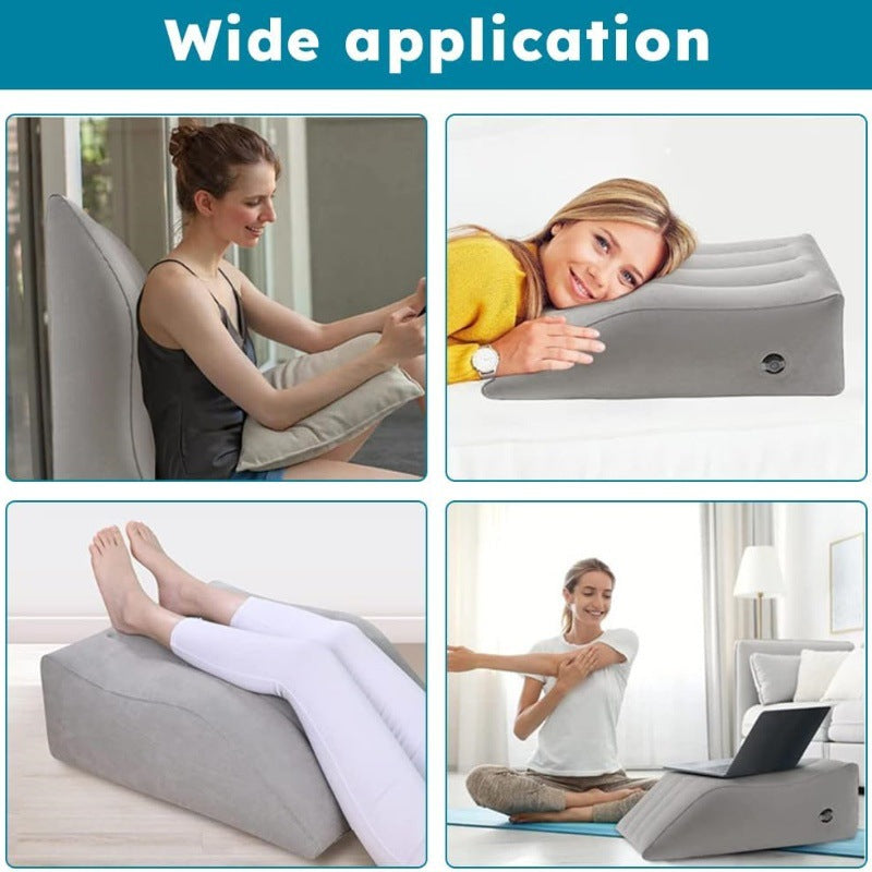 Inflatable Leg Pillow with Ergonomic Support for Bed, Office, Travel