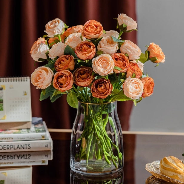 Artificial Rose Flower Decor for Living Room - Fake Flower Bouquet for Home & Garden