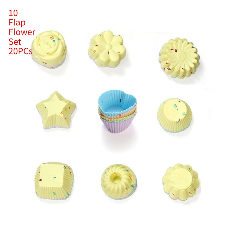Silicone Baking Cups Set - Small Mold for Pudding, Cake & Dessert