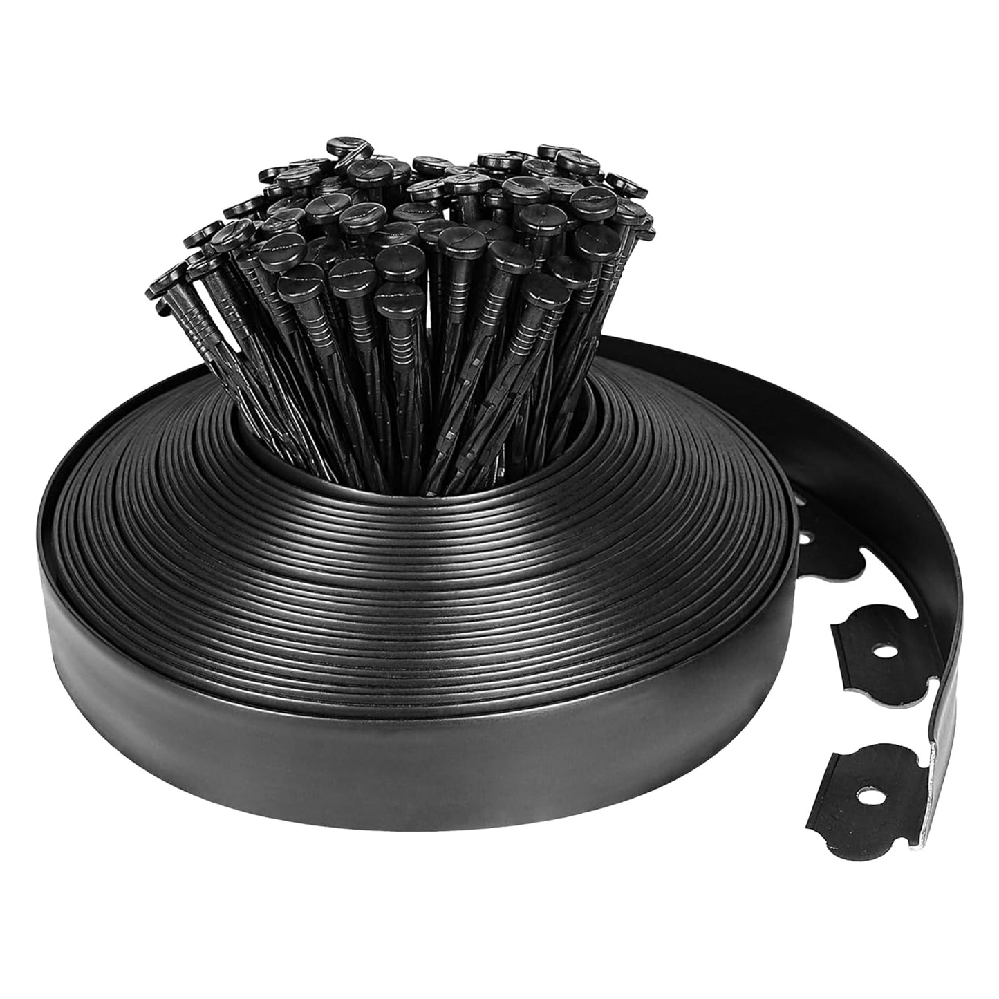 Garden Border Edging Kit 32.8FT Non-Dig Plastic Lawn Border with Spikes