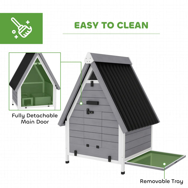 Small Wooden Chicken Coop with Lockable Ramp and Removable Nesting Box