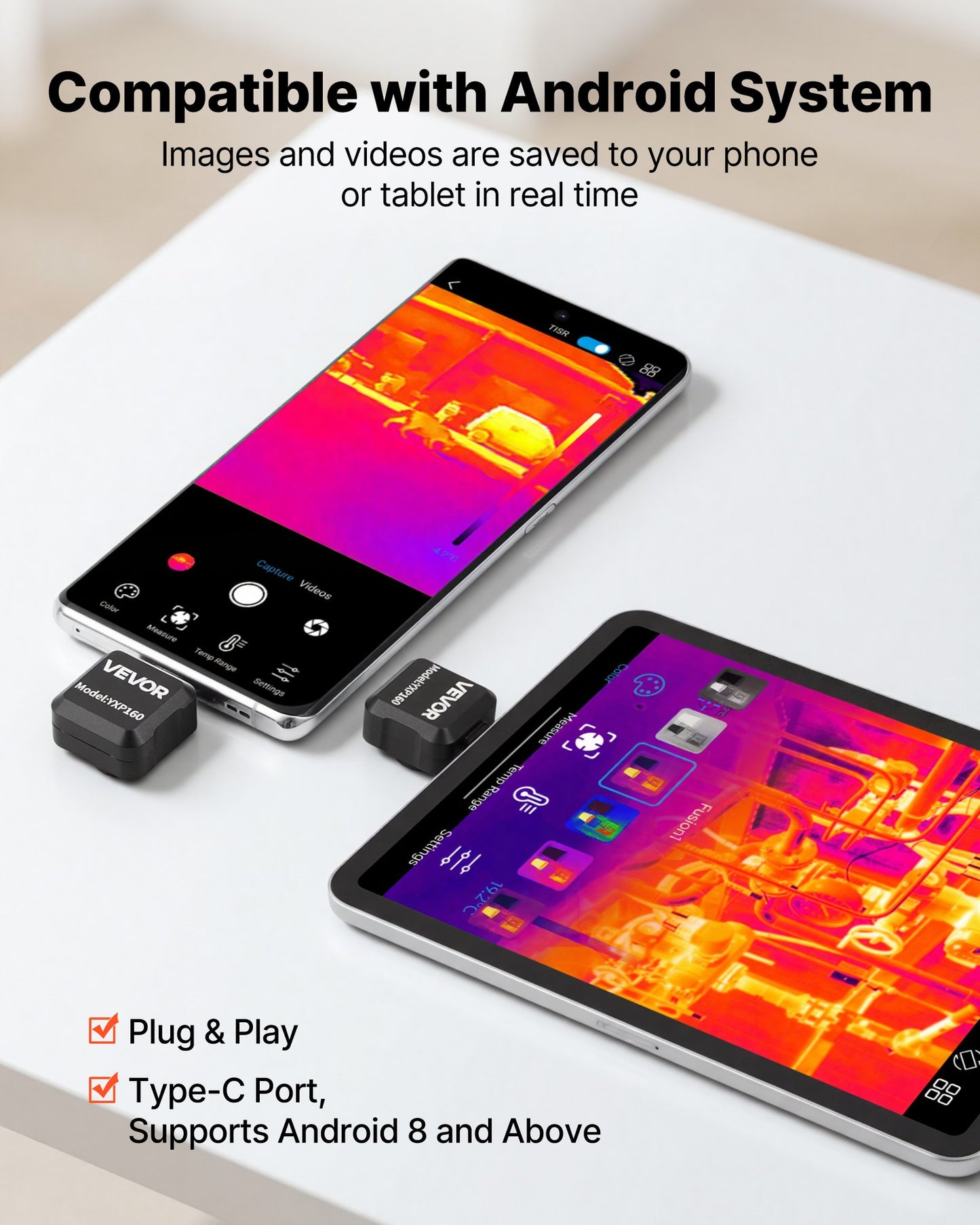 Thermal Imaging Camera for Android - 320x240 Super Resolution Infrared Fluke