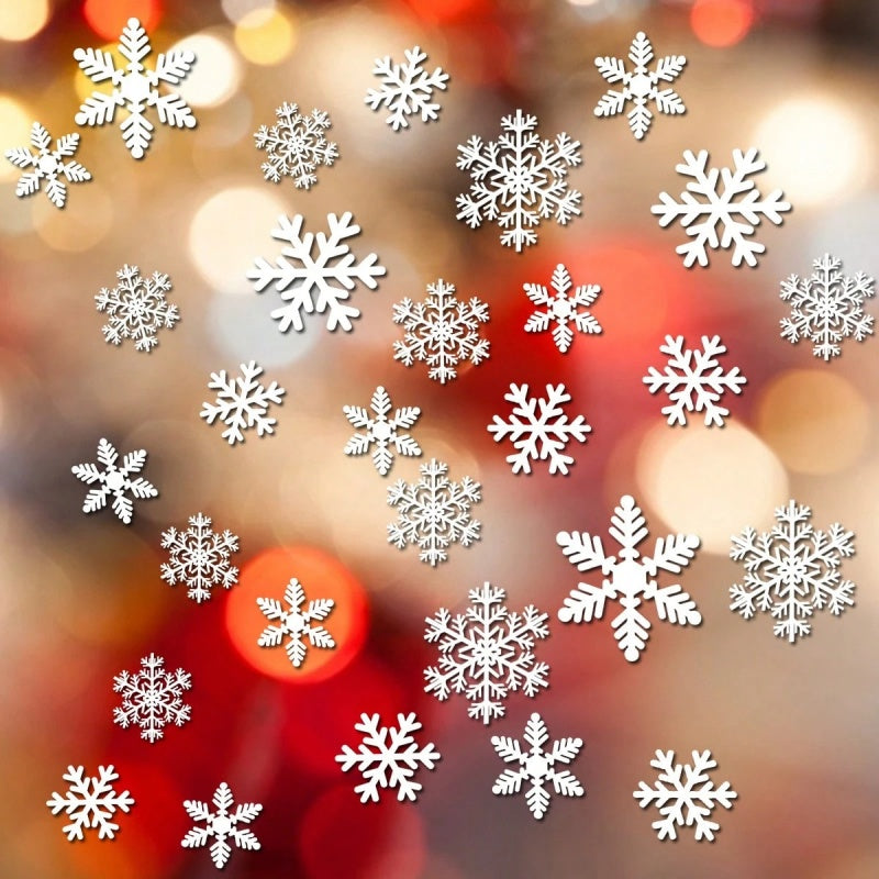 Christmas Window Clings - 4 Sheets Santa Claus & Snowflakes
