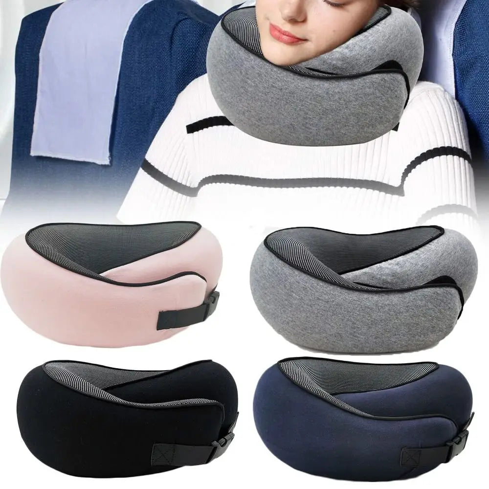U-Shaped Memory Foam Travel Pillow - Adjustable Neck Support