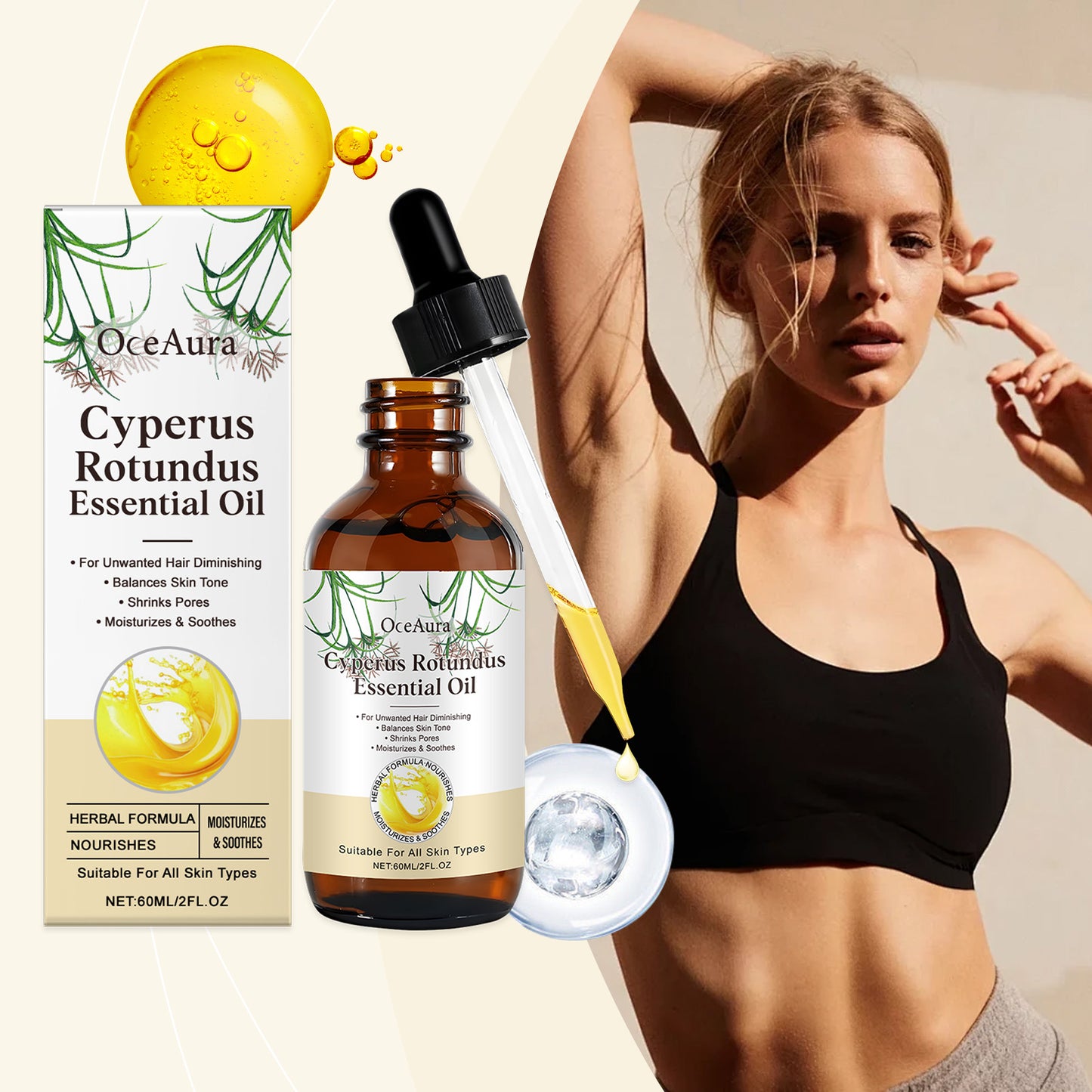 Herbal Hair Removal Care Oil 60ml - Body Care & Skin Soothing