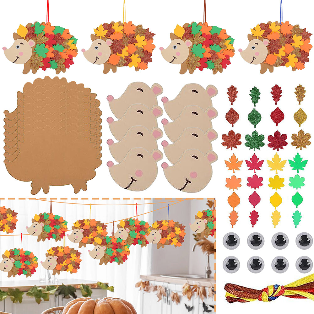 Fall Hedgehog Craft Kits - 8 Pcs Felt Art Set