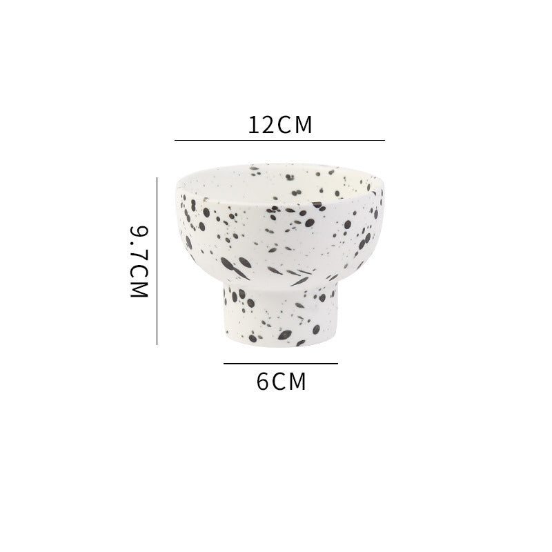 Decorative Ceramic Splash Ink Salad & Dessert Bowls - Multiple Styles