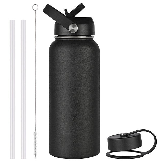 Stainless Steel Water Bottle with Leak-Proof Lids & Keeps Beverages Cold or Warm