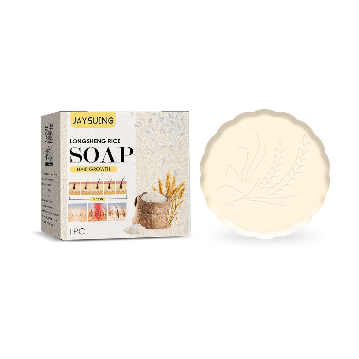 Rice Shampoo Bar for Hair Growth and Nourishing Scalp Repair