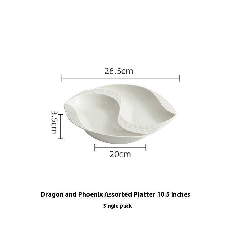White Porcelain Round Tableware Set - Multiple Sizes