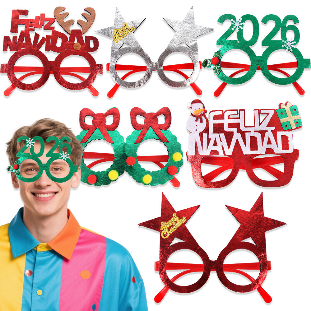 Christmas Snowflake Glasses - Festive Party Props for Holiday Celebration