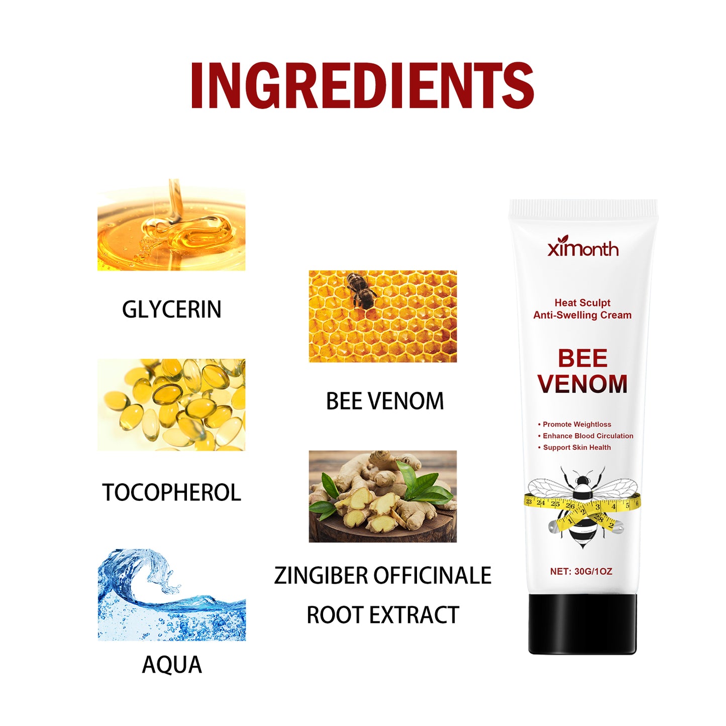 Heat Sculpting Body Cream - Anti-Swelling Firming Massage Lotion