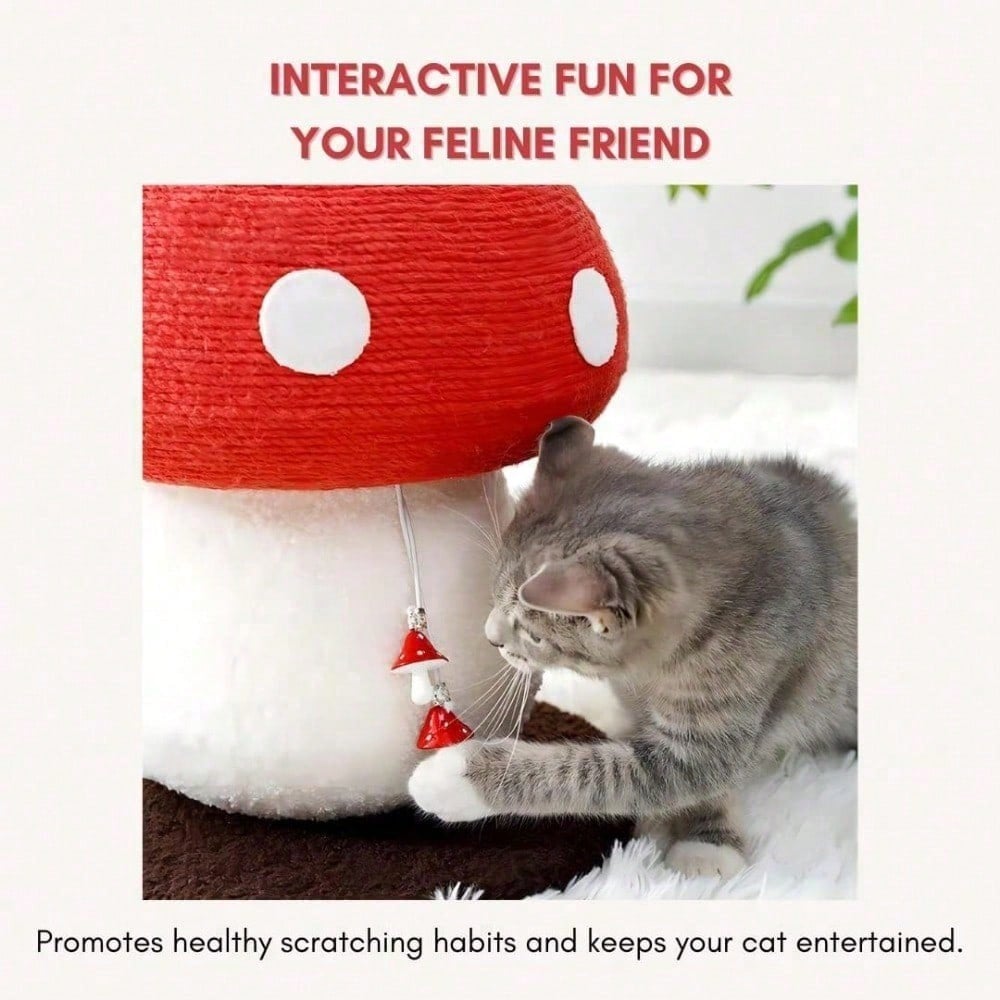 Mushroom Cat Scratching Post - Unique Sisal Design, No Assembly Needed