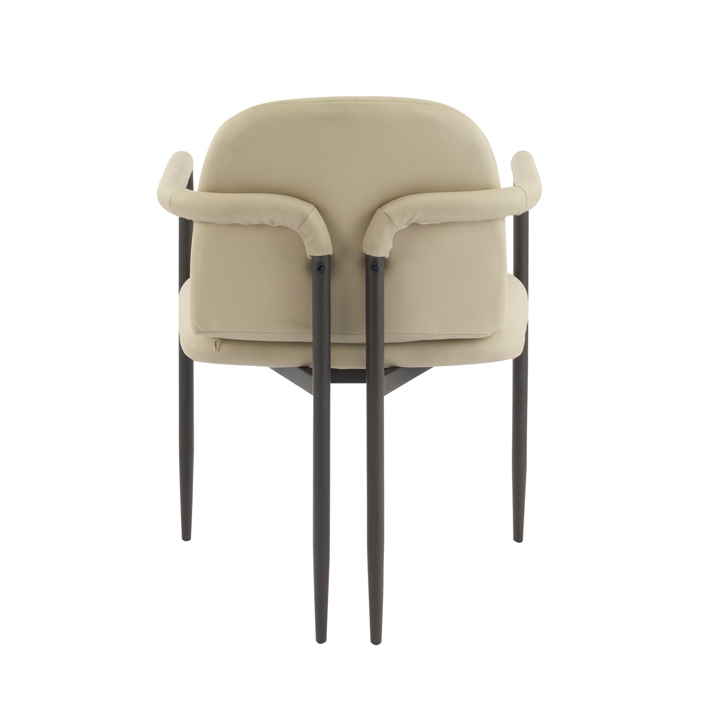 Set of 2 Dining Chairs with Iron Frame - Espresso & Khaki