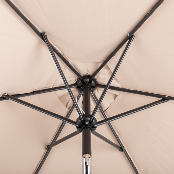 9ft Patio Umbrella with Crank & Tilt - Beige Market Umbrella