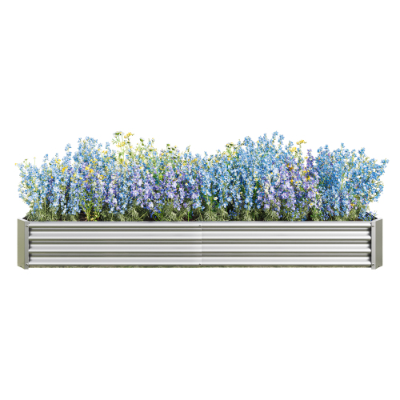 Metal Raised Garden Bed Kit 7.6x3.7ft for Vegetables, Flowers, Herbs - Black