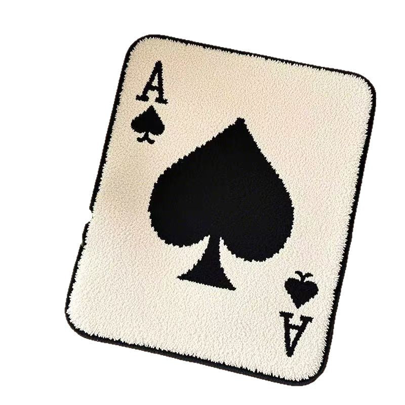 Ace of Spades Bathroom Absorbent Rug Non-Slip Fabric Square Mat Multiple Sizes