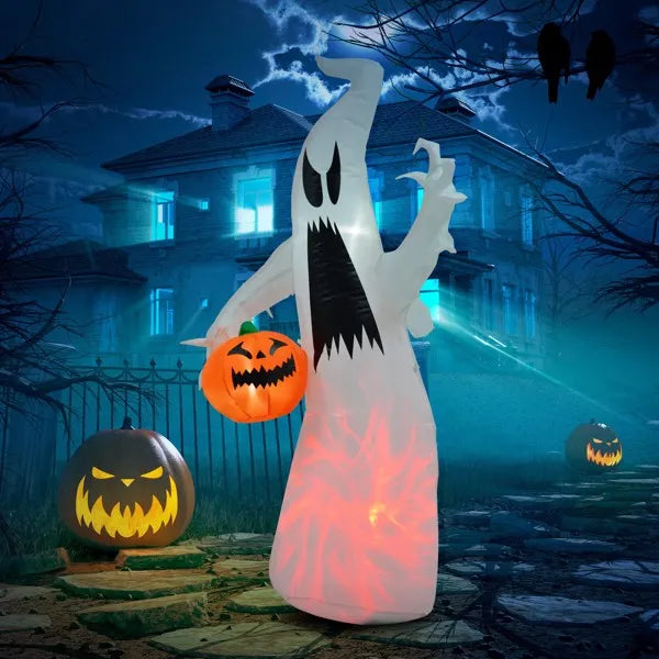 Inflatable Halloween Ghost Decoration with LED Lights - 70.75"