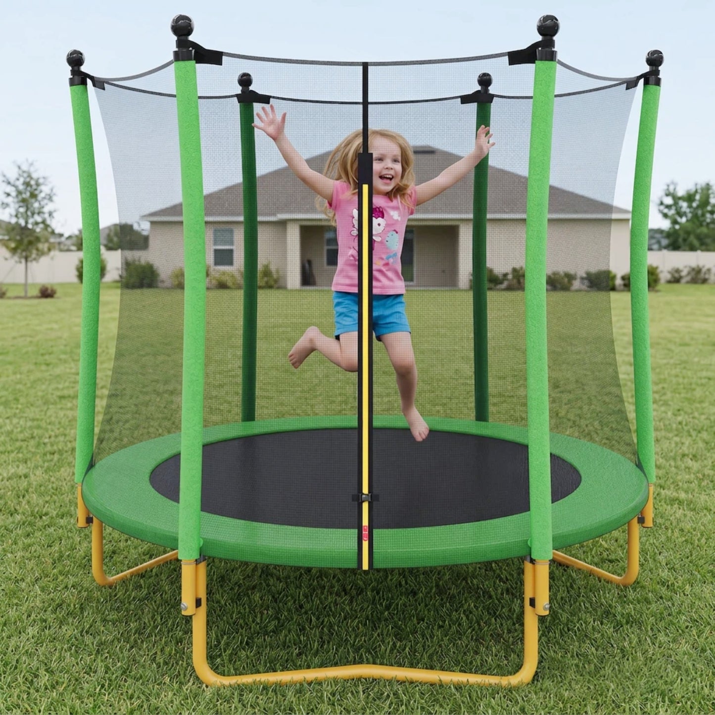 5.5 FT Kids Trampoline With Safety Net, Indoor Outdoor Toddler