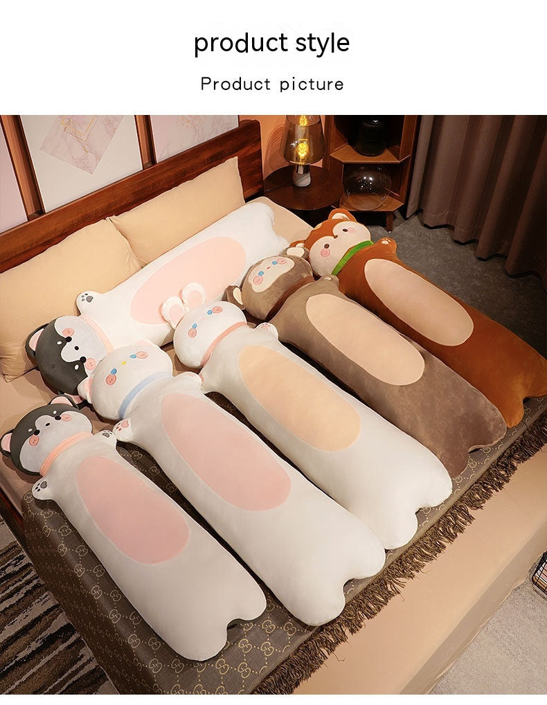 Cartoon Animal Sleeping Pillow with Polyester Fiber Fill - Soft Cozy Cushion