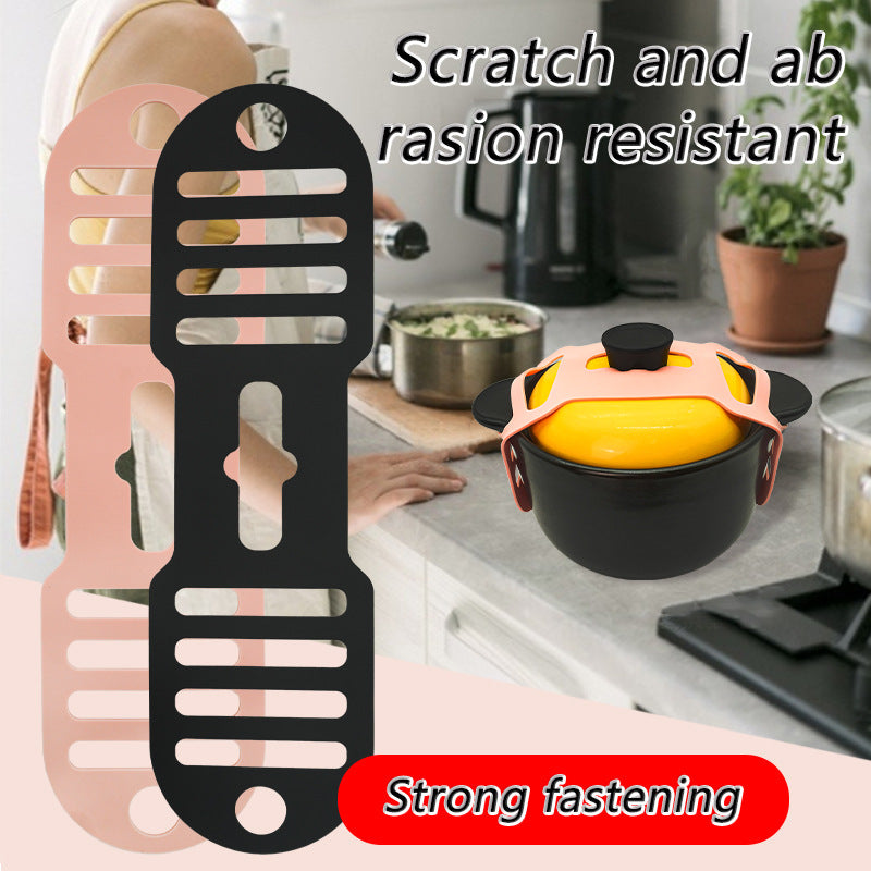 Silicone Pot Cover Fixing Band - Stretchable Kitchen Lid Clamp