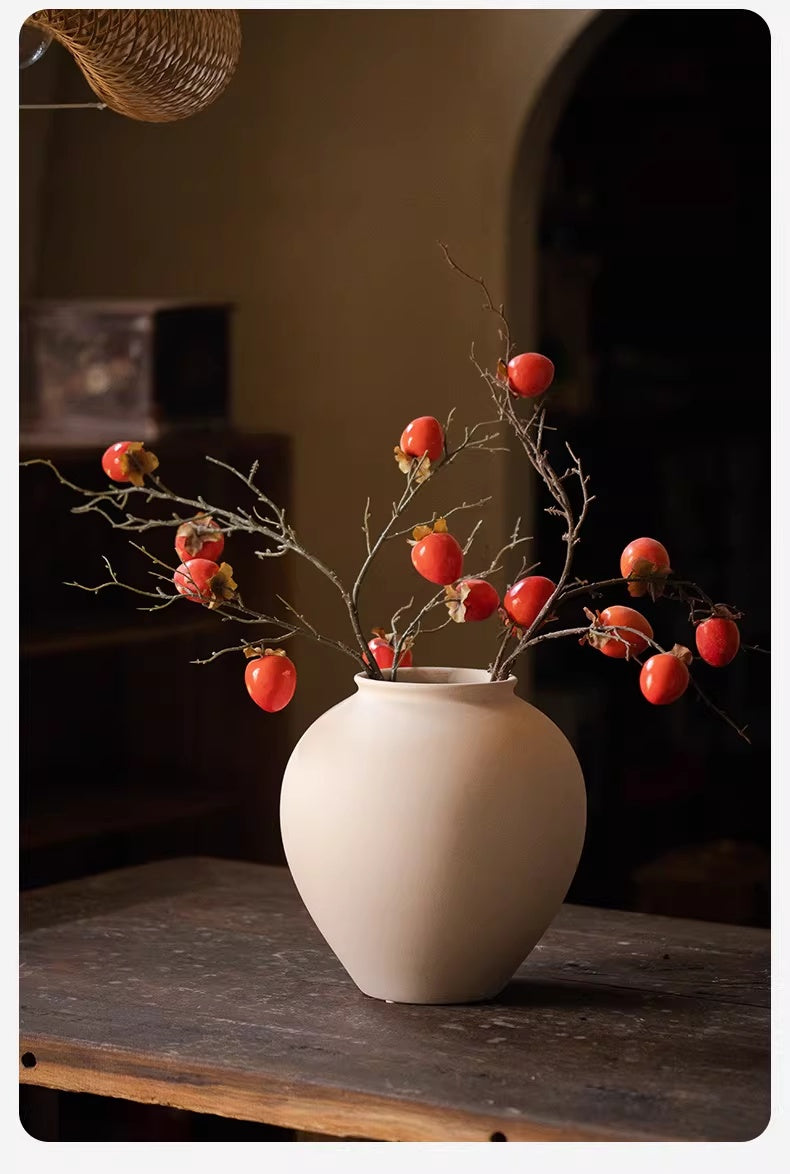 Wabi-Sabi Ceramic Vase for Home Decor - Pink & White Tabletop Flower Vase