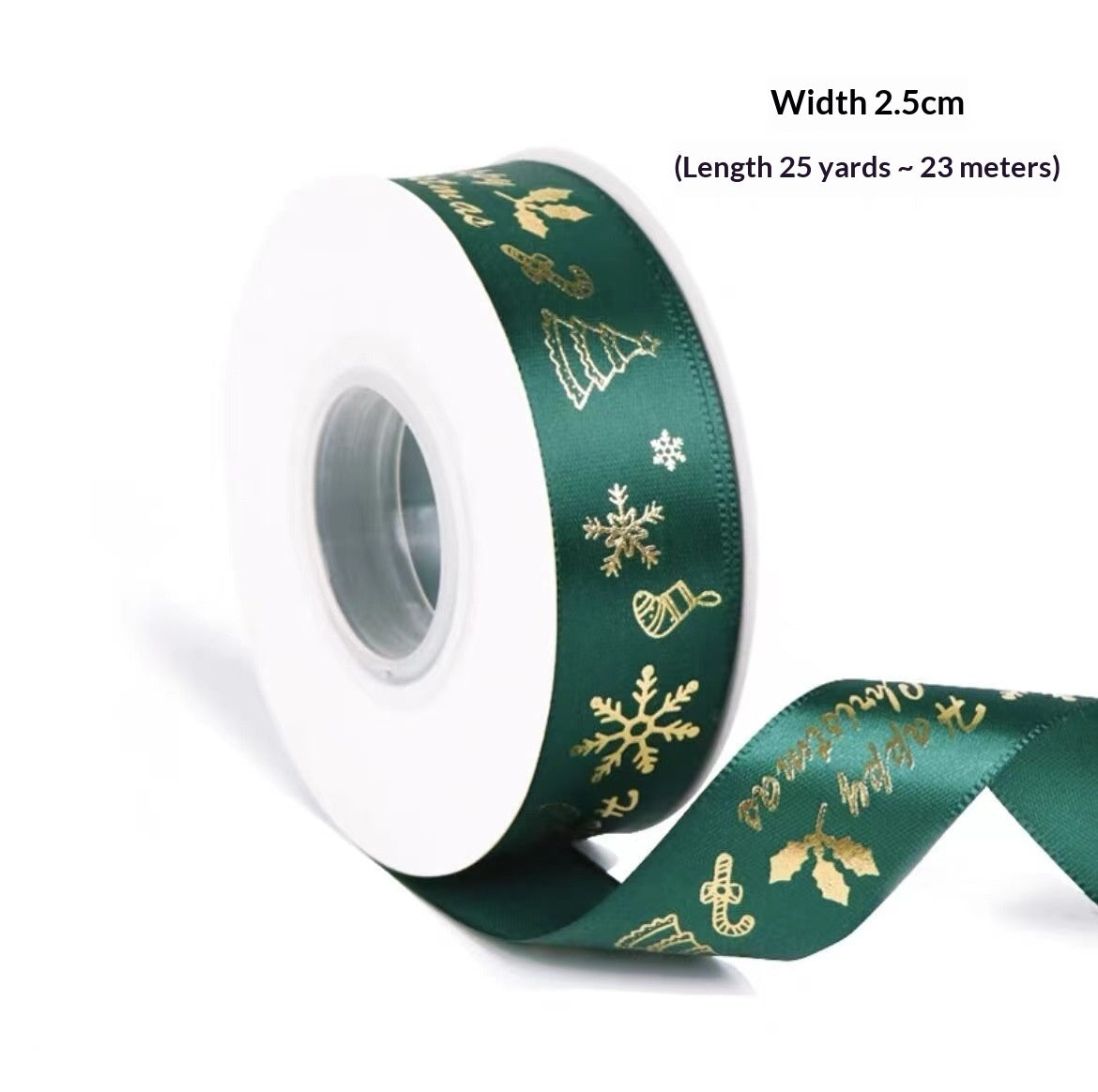 Christmas Ribbon for Gift Wrapping and Cake Decoration - 25 Yards