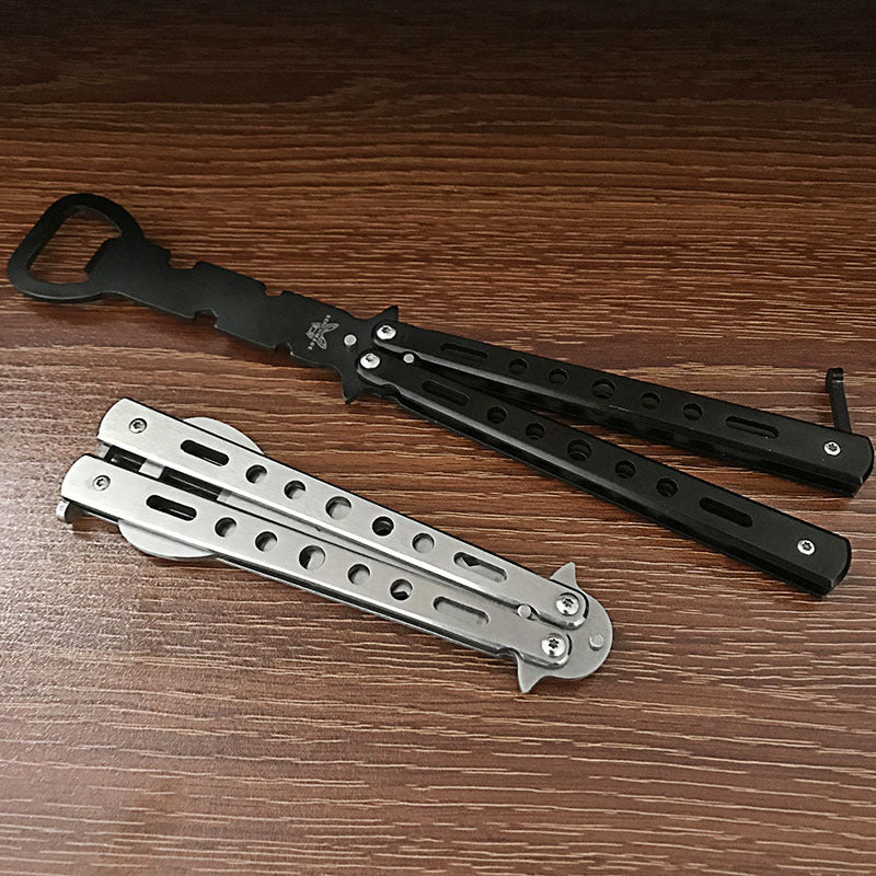 Multifunctional Butterfly Knife Practice Bottle Opener for Outdoor & Kitchen Use