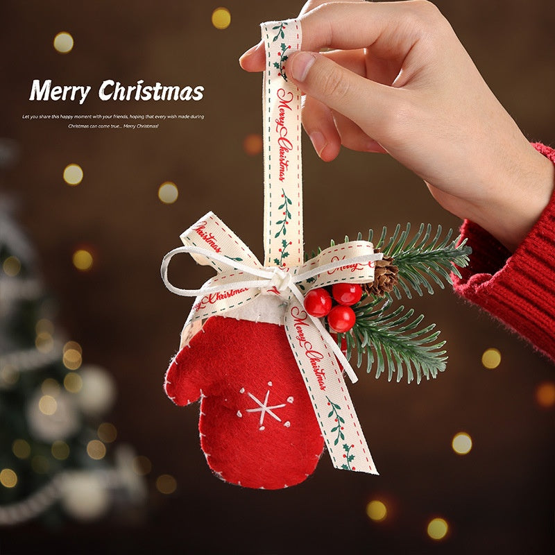 Christmas Hanging Decorations Set - Festive PVC & Plush Ornaments for Holiday Home Decor
