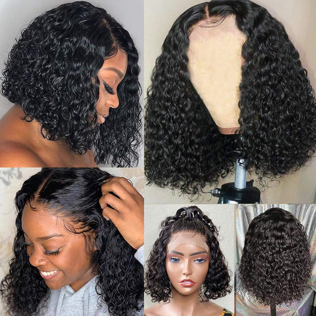 Human Hair Short Bob Wig - Jerry Curly, 100% Unprocessed
