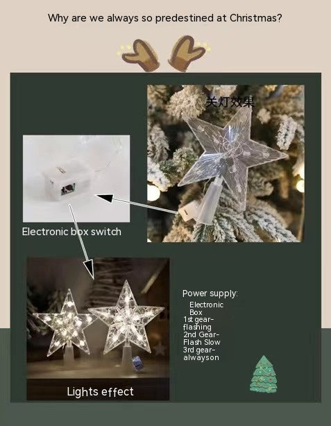 Christmas Tree Topper Star Luminous Light with Multiple Color Options