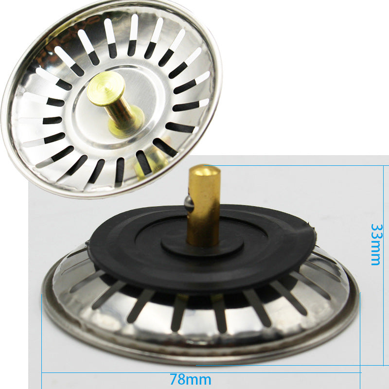 Stainless Steel Kitchen Sink Plug with Drain Basket and Filter