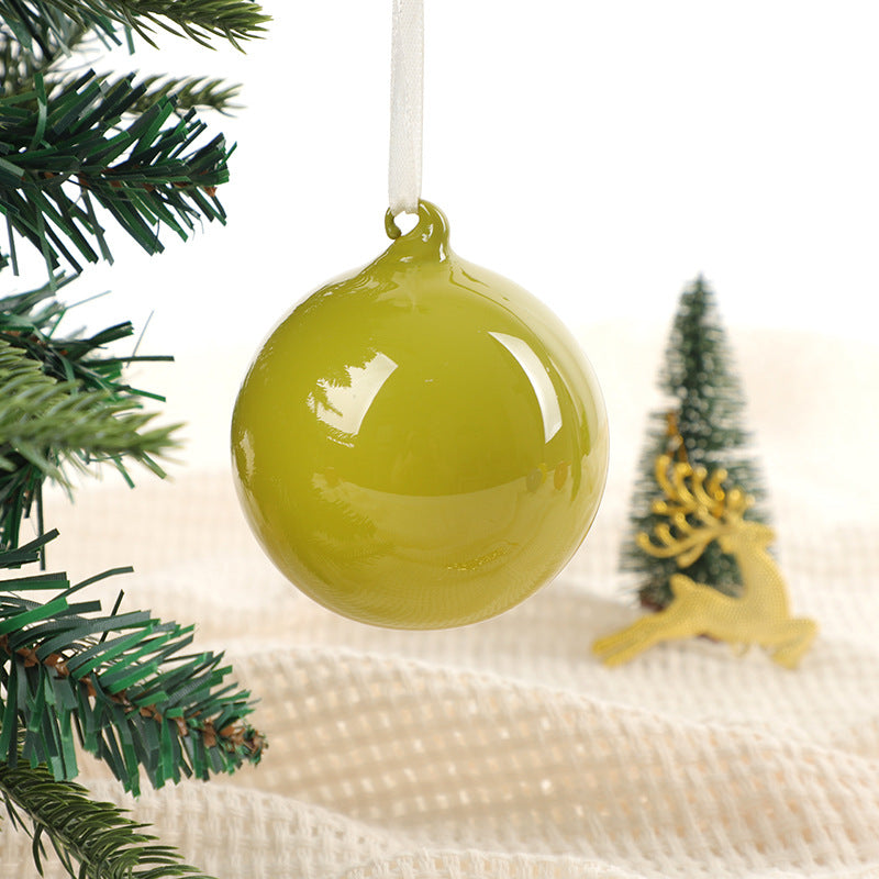 Christmas Glass Ornament Festive Holiday Ball Set - Handblown Decor