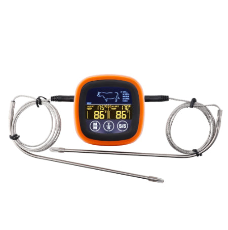 Digital Food Thermometer for Kitchen Oven Cooking - Orange