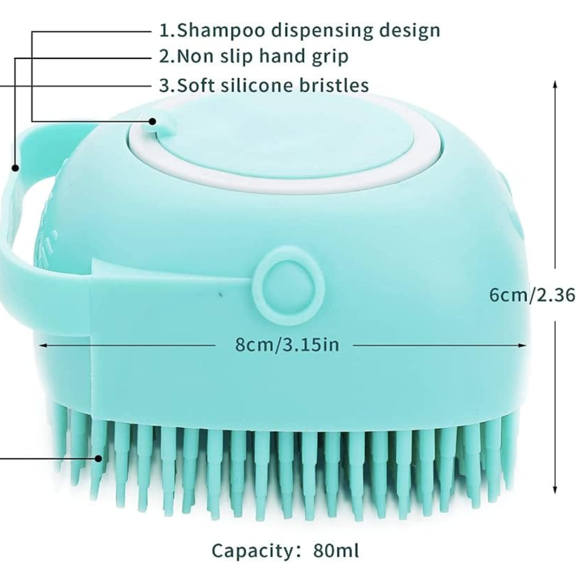 Pet Bath Massage Brush for Dogs and Cats Soft Silicone Grooming Tool