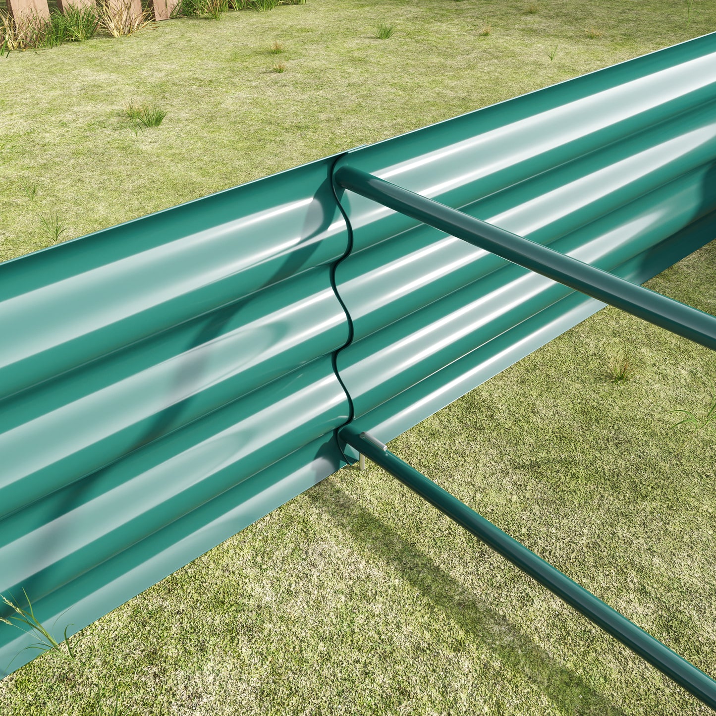 2PCS Green Metal Raised Garden Planter Beds - 6'x3'x1'