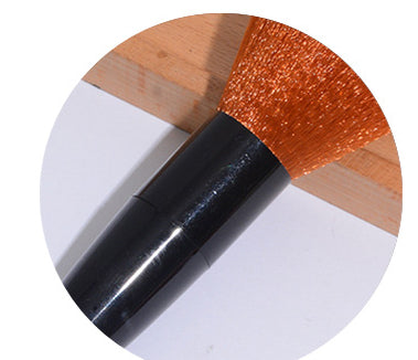 Face Powder and Blush Brush - Double Brown Makeup Brush with Nylon Bristles