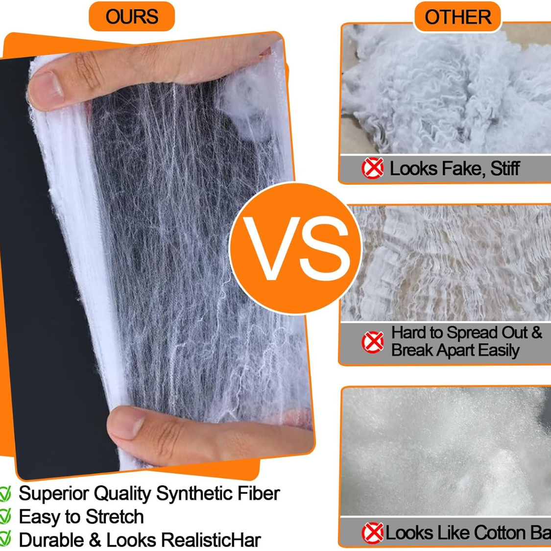 White Spider Webs with 50 Fake Spiders for Halloween Decor