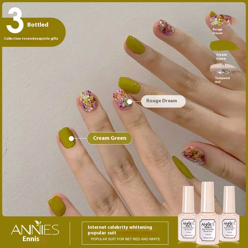 Three-Color Gel Nail Polish Set for Manicure - Nude, Purple, Orange