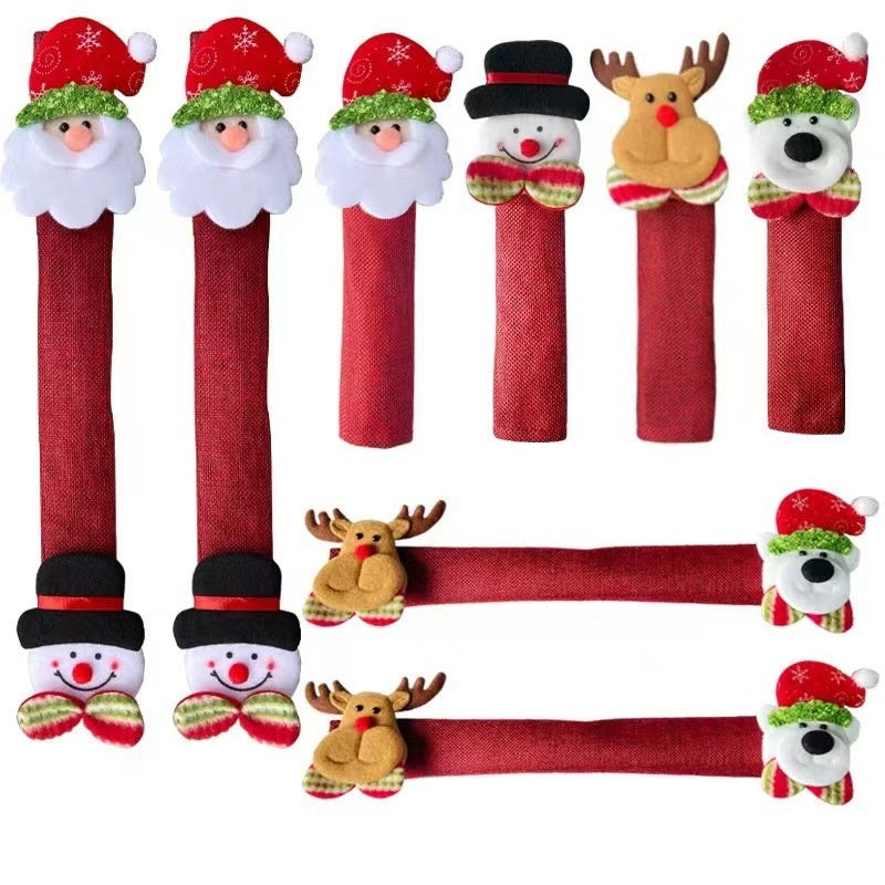 Christmas Refrigerator Handle Cover Set - Holiday Decor for Kitchen