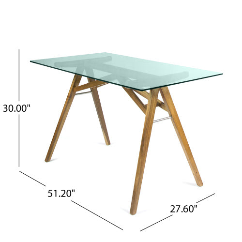Modern Computer Desk for Home Office - Large Natural Wood Table
