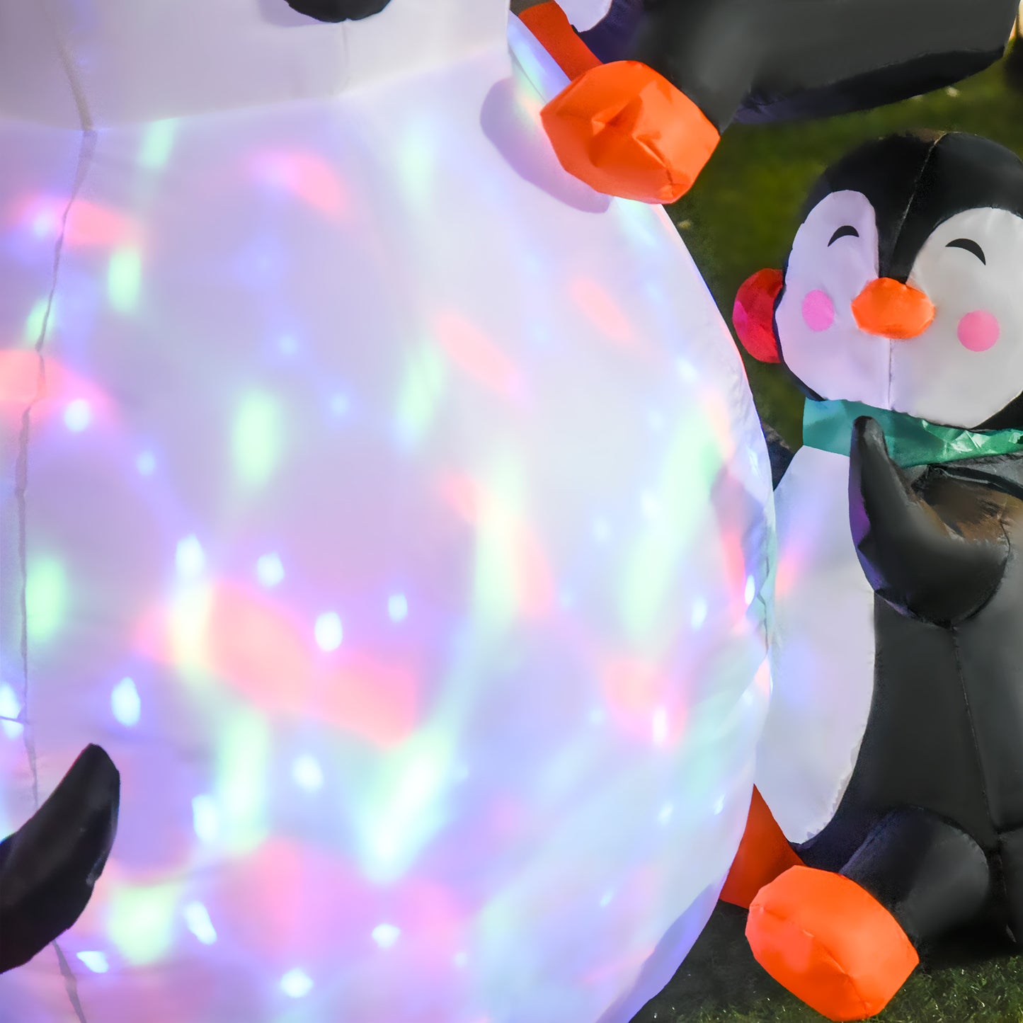6' Inflatable Christmas Snowman with Penguins - LED Lights