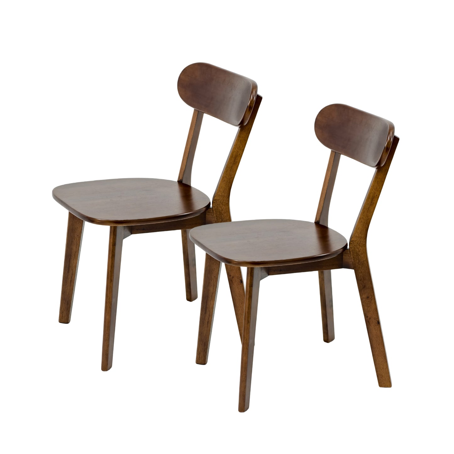 Natural Solid Wood Dining Chairs Set Of 2, Mid Century Modern With