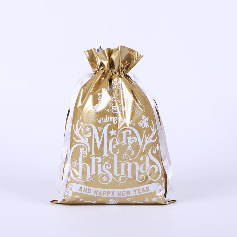 Festive Aluminum Foil Gift Bags for Christmas & New Year Party Packaging