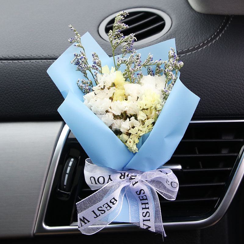 Decorative Dried Flowers Air Outlet Car Freshener - Colorful Aromatic Bouquet