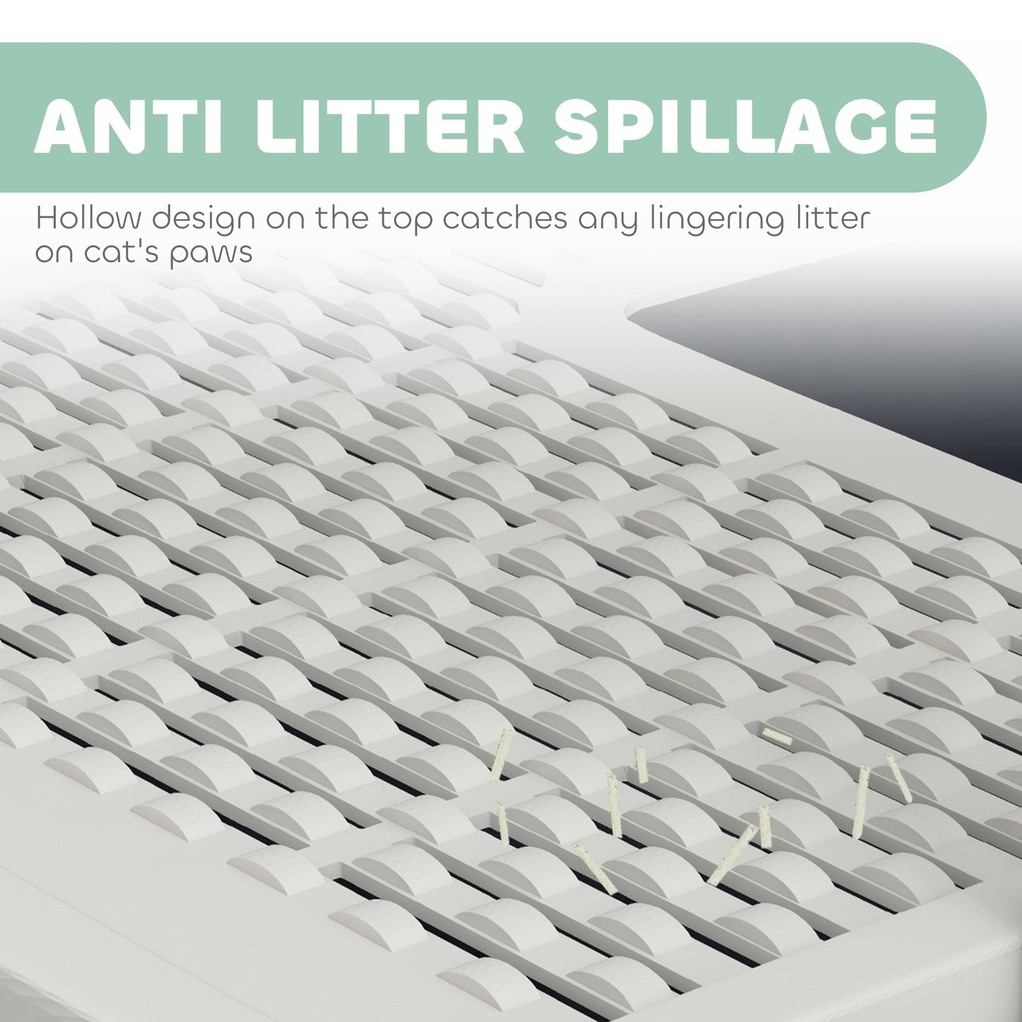 Large White Cat Litter Box with Lid, Scoop & Top Exit for Easy Cleaning