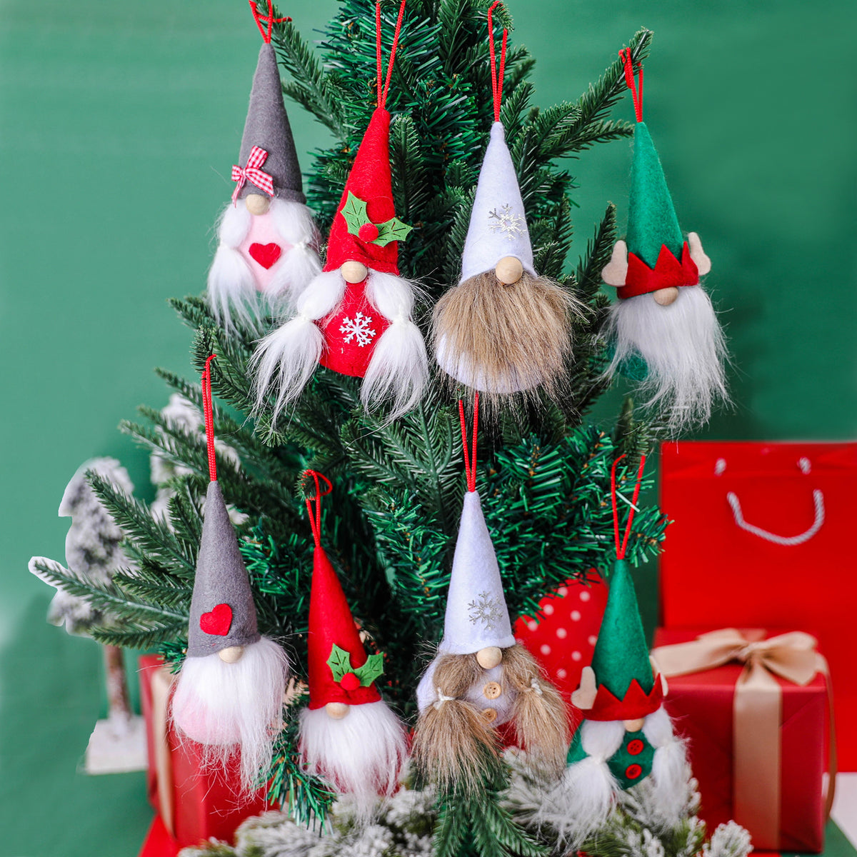 Christmas Faceless Doll Pendant Set - Holiday Home & Party Decor