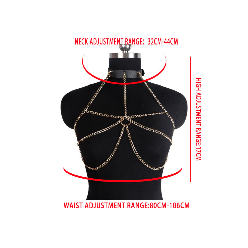 Body Chain Set for Women Bondage and Discipline Leather Suit with Necklace