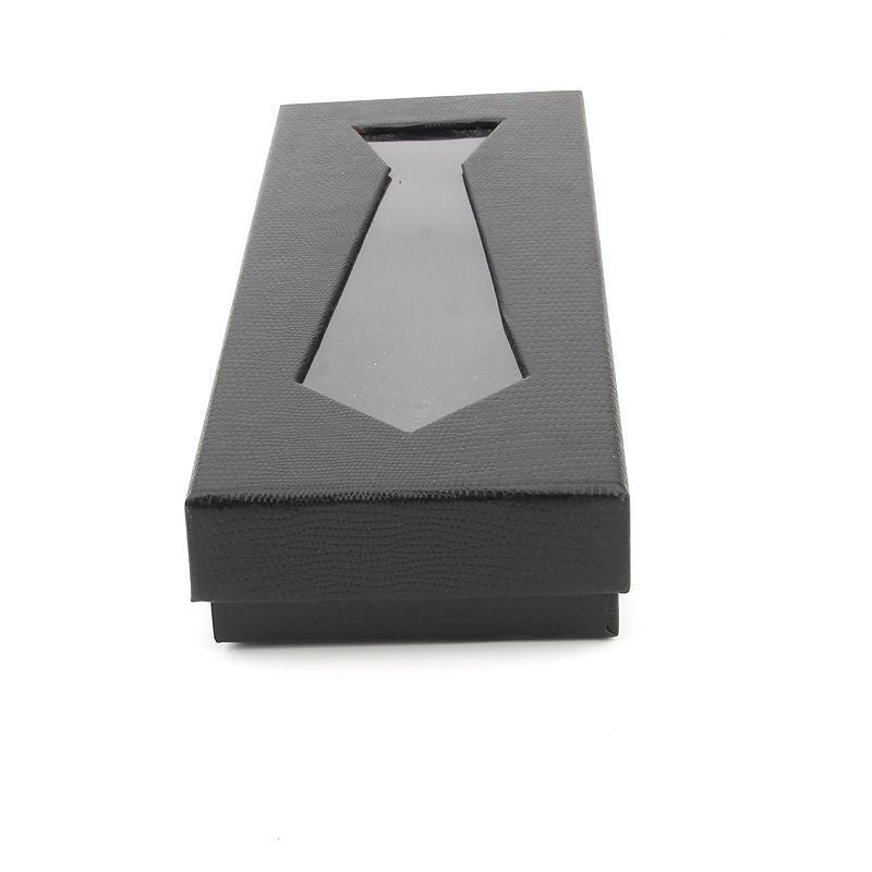 Men's Black Snakeskin Tie Storage Box - Gift Packaging Case