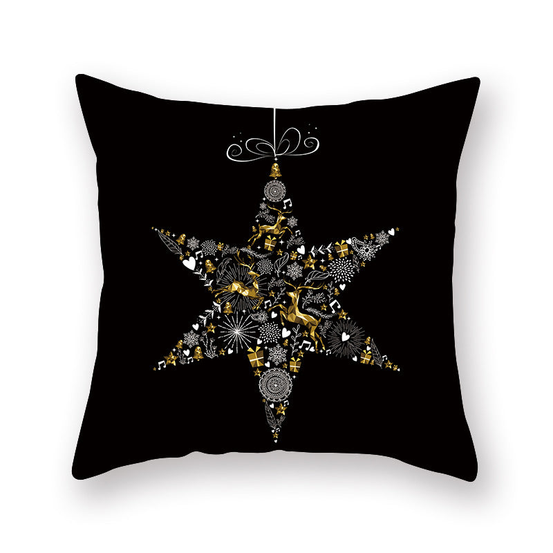 Printed Peach Skin Pillowcase Sofa Cushion Cover Home Decor